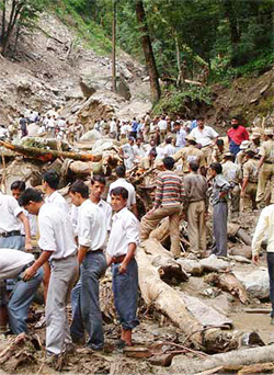 Locals try to lend a hand in the rescue work
