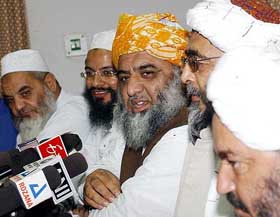 Fazal-ur-Rehman talks to mediapersons in New Delhi 