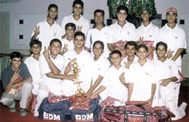 The Sonnet Club team who won the R C Sharma Memorial Cricket Tournament trophy