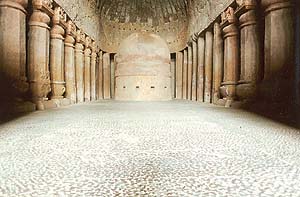 The chaitya or the prayer hall in cave no. 3