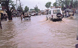 Town in deep water