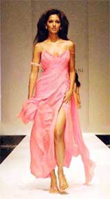 A model displays designer Neeta Bhargavas collection at Lakme India Fashion Week