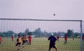 Gurdaspur takes on Amritsar on the opening day of the 16th Punjab State Sub-junior Football Championship at Punjab Agricultural University