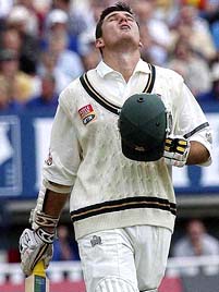 South Africa's captain Graeme Smith celebrates his double century
