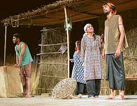 A scene from Pattan Di Beri staged at Tagore theatre in Sector-18, Chandigarh, on Monday