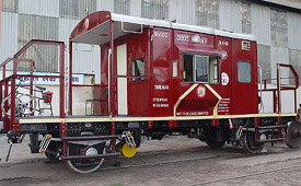 A goods train wagon that has been done up by Ambala railway division