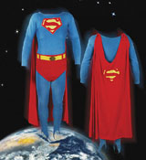 One of the Superman costumes worn by actor George Reeves in the 1950's television show "Superman" is pictured in this undated publicity photograph