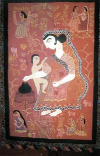 A wall hanging displayed at Threads of Identity
