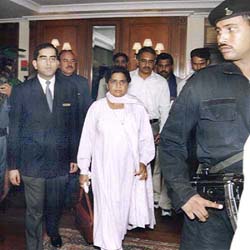 Uttar Pradesh Chief Minister Mayawati at Shimla on Friday.
