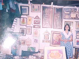 Aman Birdi with her creations at an exhibition