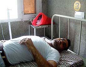 Mr Sukhjit Singh, constable, who was allegedly beaten up by the SP