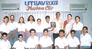 The Birla Vidya Niketan team which won the first prize in the music contest, Musique Clip, organised during its annual inter-school festival