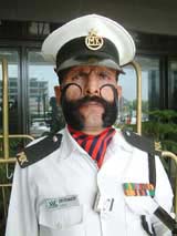Om Praksh Dogra, a security guard of a hotel in Amritsar, who has become popular for his 14.5 inch moustaches