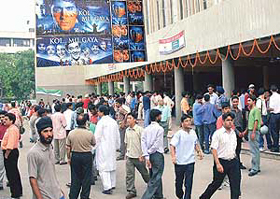 Heavy rush at Piccadily cinema hall in Sector 34 on the first day of screening of Koi Mil Gaya in Chandigarh on Friday. 