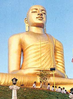 The Buddha image on Bahiravakande, over looking Kandy town.