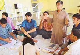 The founder of SPIC MACAY, Dr Kiran Seth, addresses members during the north zone convention held at the Faculty House
