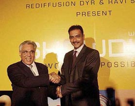 Former cricketer Ravi Shastri and Rediffusion Dyr's Diwan Arun Nanda launch Showdiff Worldwide