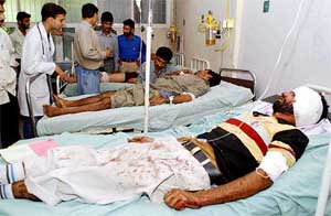 Blast victims undergo treatment in Srinagar's Soura Medical Institute 