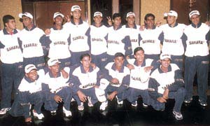 Members of the Indian junior hockey team bound for the eight-nation tournament in Poland.
