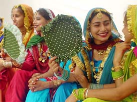 Once popular hand fans now only an accessory with the traditional Punjabi wear on occasions like Teej