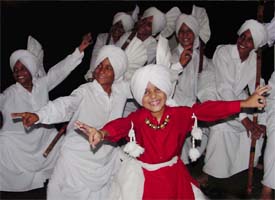 Students perform bhangra at Ehsaas-2003 organised at Nehru Sidhant Kendra