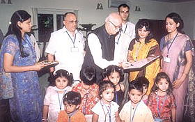 Children of Sapphire Nursery School at Deputy PMs residence on the occasion of Raksha Bandhan.