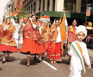 A group from Haryana participate at the India Day parade in New York