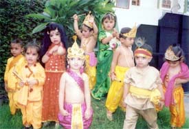 Kids of Small Wonder Nursery School at a Janmashtmi function