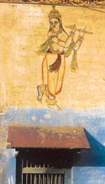 A sketch of Lord Krishna in a haveli in Dighal village