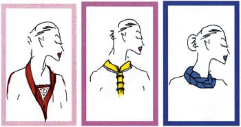 Shawl collar, Chinese band and turtle neck