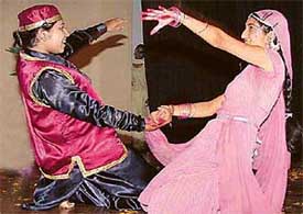 Girls perform at the annual talent search competition "Aurora"- cum-Miss Fresher at Guru Gobind Singh College for Women in Sector 26, Chandigarh