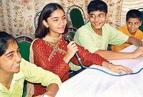 Children participate in antakshari held at Rai School, Sector 48, Chandigarh