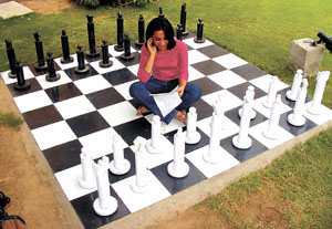 Opening gambit: A student plans her career moves on a chess board in her business management institute