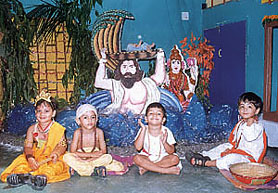 Students of Mothers Pride celebrating Janamashtami festival.