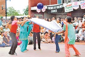 A play ‘Kya sabko sabkuch aata hai’ being staged by students of Government Model Senior Secondary School, Sector 18, during CEVA’s 5th Children Community Theatre Festival in Chandigarh