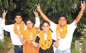ABVP candidates for DUSU election at a press conference in the Capital
