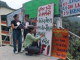 Students of Himachal Pradesh University gear-up for the students election 