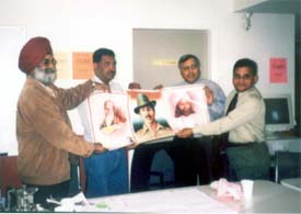 Mr Ujjal Dosanj, former Prime Minister, British Columbia, released posters of Bhagat Singh, Shah Hussain and Waris Shah at the language conference held at Surrey, Canada