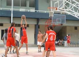 Aspirants during the trials conducted for the Fourth Punjab Youth Basketball Meet