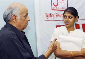 Film director Mahesh Bhatt with actress Nandita Das 