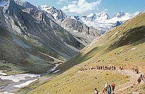 Even though the trek is arduous, pilgrims are spurred on by the zeal of their faith