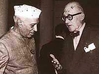 Pt Jawaharlal Nehru with Le Corbusier