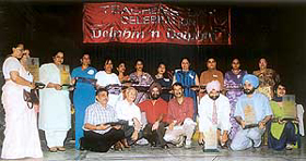 Principals and teachers of various schools, who were honoured at a Teachers Day function at MCM DAV College for Women in Chandigarh on Sunday.