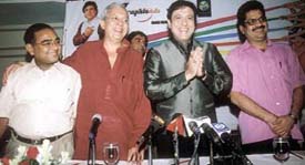 Govinda and director Raman Kumar at a press conference to promote