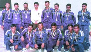 The CRPF water polo team, which beat BSF to annex the title in the All-India Police Games at the Talkatora swimming pool