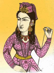 Silk, brocade and fine muslin were used by ladies of the royalty