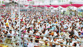 A view of the crowd at the Congress rally organised at the Chhapar Mela