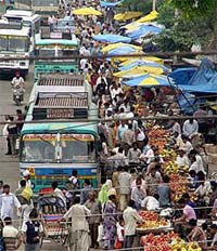 Chaos prevails near the main bus stand