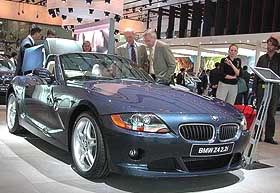 The new BMW Z4 2.2i car on display at the International car show 