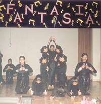 Fantasia: Students of Manav Sthali presenting a dance show.
